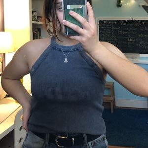 Blue halter top